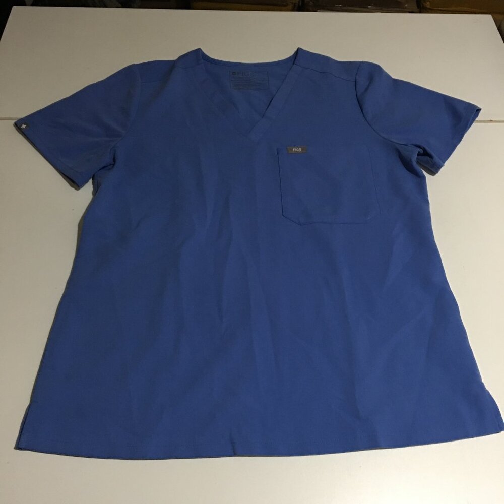 FIGS Scrub Top Women Medium Blue Catarina V-Neck One Pocket Medical FW1000